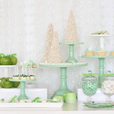 Mesa dulce navidad verde menta