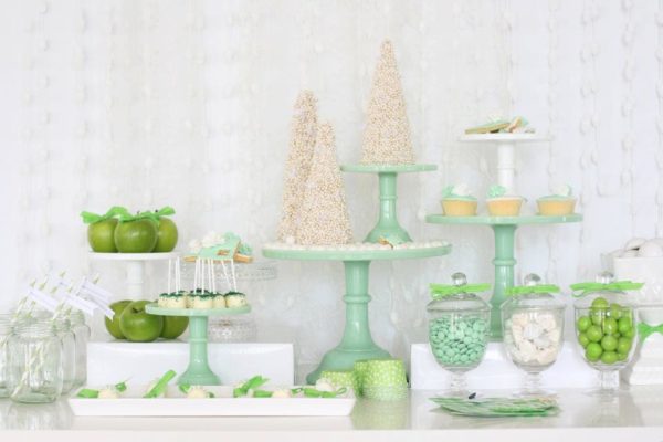 Mesa dulce navidad verde menta