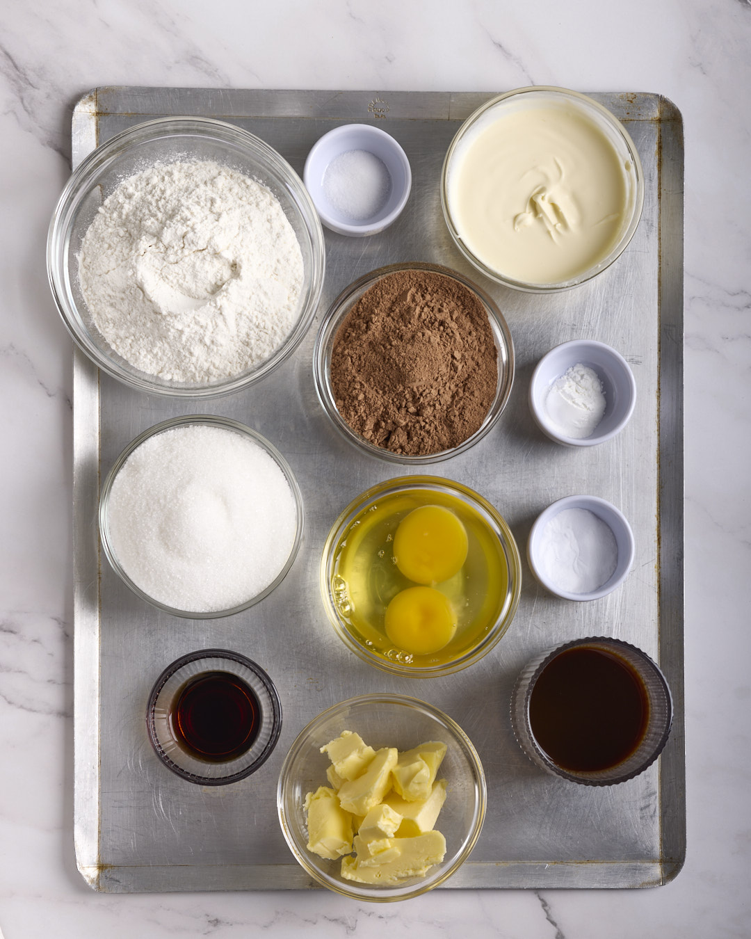 mise en place de pastelería